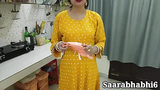 hot Indian stepmom got caught with condom before hard fuck in closeup in Hindi audio&period; HD coitus video
